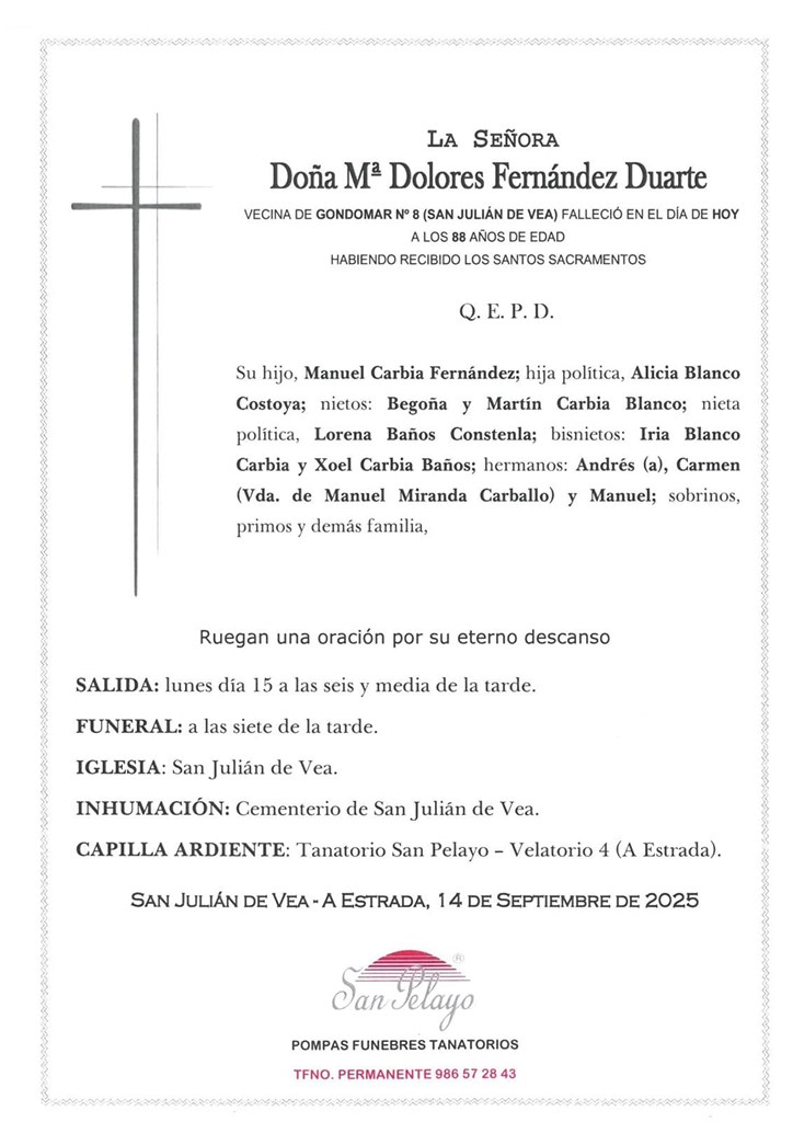 Mª DOLORES FERNANDEZ DUARTE