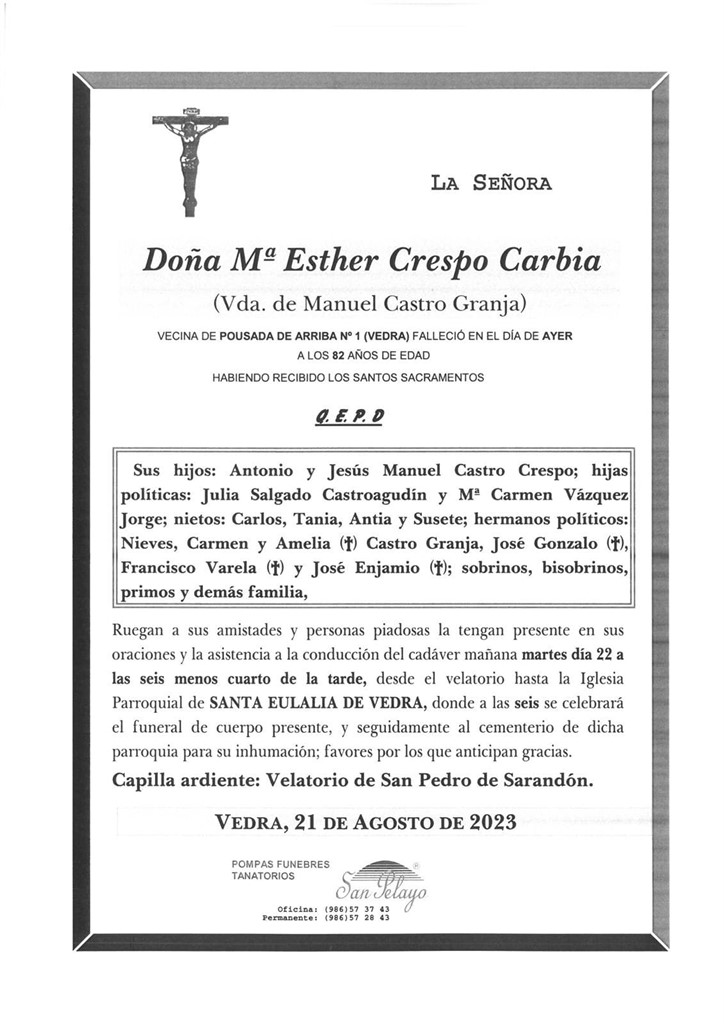 Foto principal Mª ESTHER CRESPO CARBIA