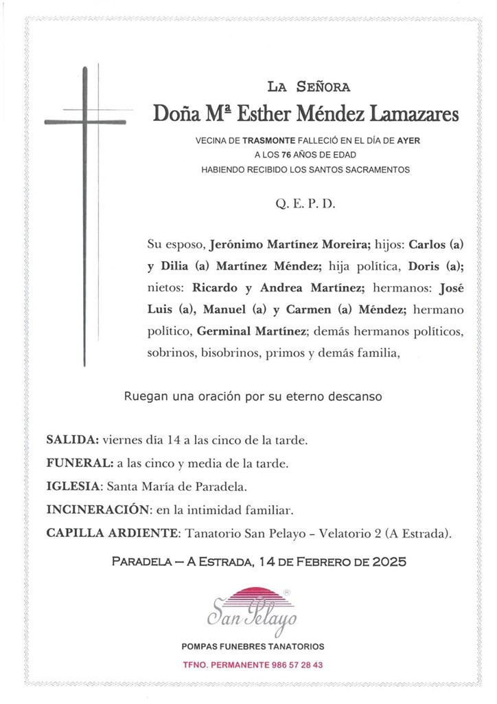 Foto principal Mª ESTHER MÉNDEZ LAMAZARES