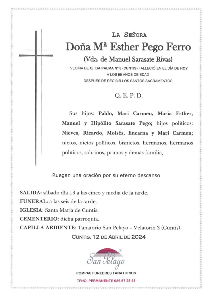 Foto principal Mª ESTHER PEGO FERRO