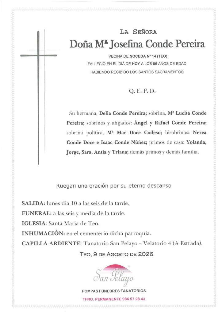 Foto 1 Mª JOSEFINA CONDE PEREIRA