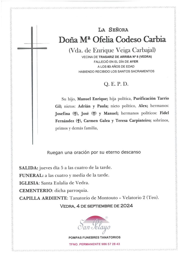 Foto principal Mª OFELIA CODESO CARBIA 