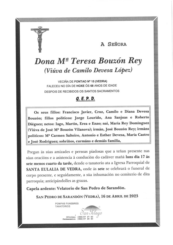 Foto principal Mª TERESA BOUZON REY