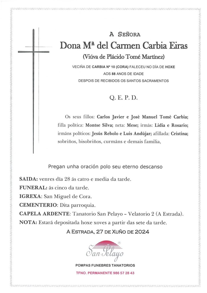 Foto principal MARIA DEL CARMEN CARBIA EIRAS