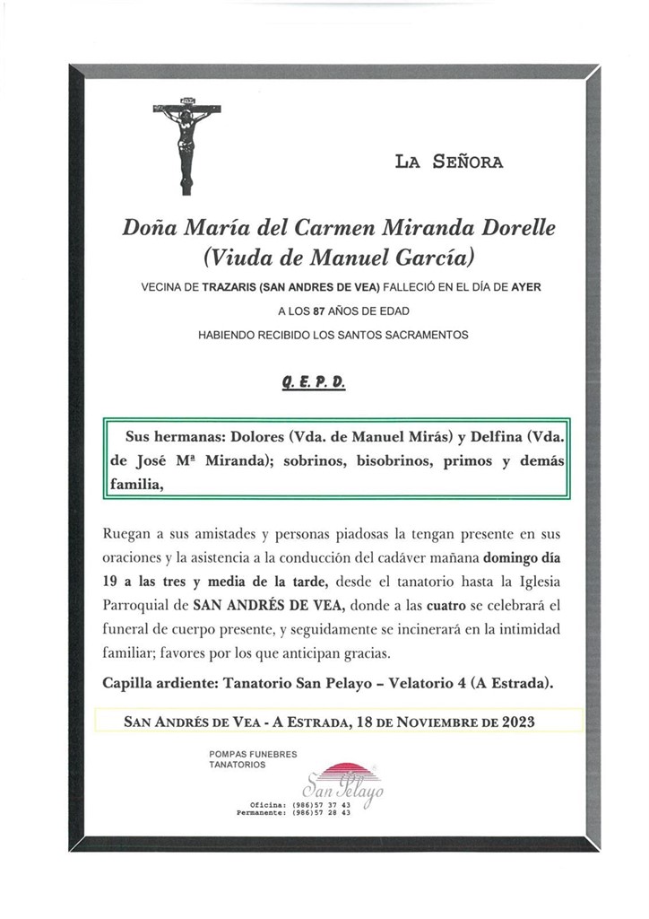 Foto principal MARIA DEL CARMEN MIRANDA DORELLE