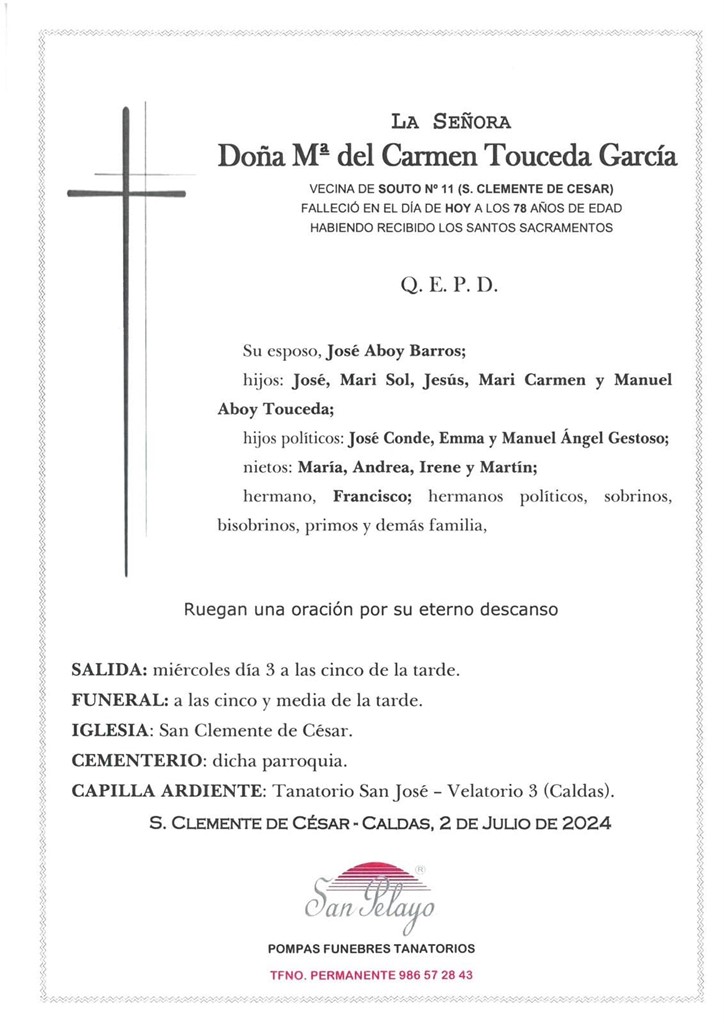 Foto principal MARIA DEL CARMEN TOUCEDA GARCÍA