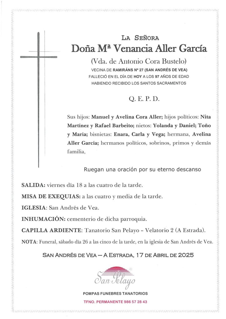 Foto principal MARIA VENANCIA ALLER GARCÍA