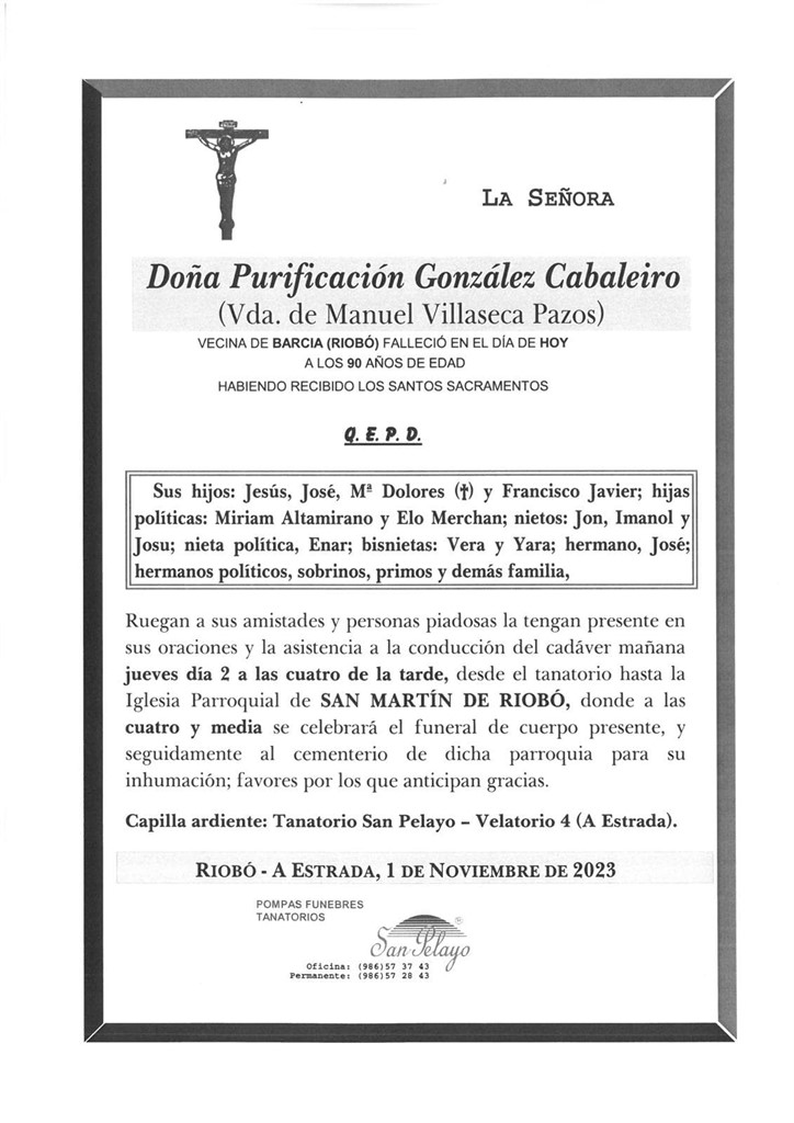 Foto principal PURIFICACIÓN GONZÁLEZ CABALEIRO